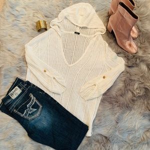 J. Crew hooded light weight fall sweater.